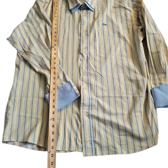 LACOSTE Button Down. Size 2X. Unique double collar. - Picture 7 of 8